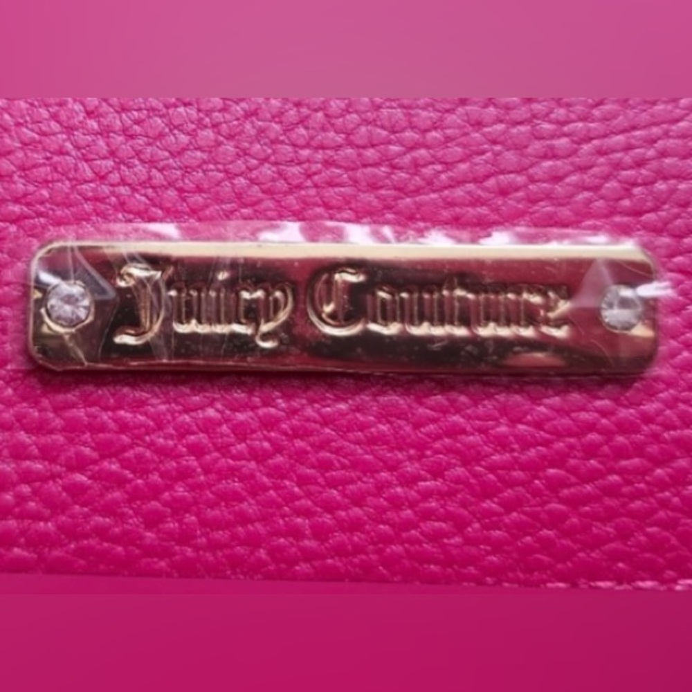 Juicy Couture Fuchsia Studded Envelope Clutch Hot Pink Gold Stud Wallet Purse - Picture 10 of 10